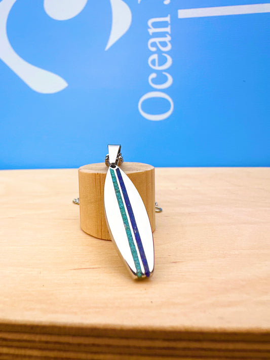 Crushed Stone Pinstripe Surfboard Pendant