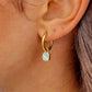 Mini Pearl Shell Stone Earrings Silver