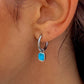 Mini Turquoise Stone Earrings Silver