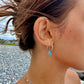 Mini Turquoise Stone Earrings Silver