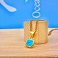 Mini Turquoise Stone Necklace Gold