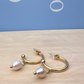 Freshwater Pearl Gold Hoop Earrings