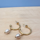 Freshwater Pearl Gold Hoop Earrings