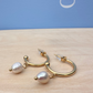 Freshwater Pearl Gold Hoop Earrings