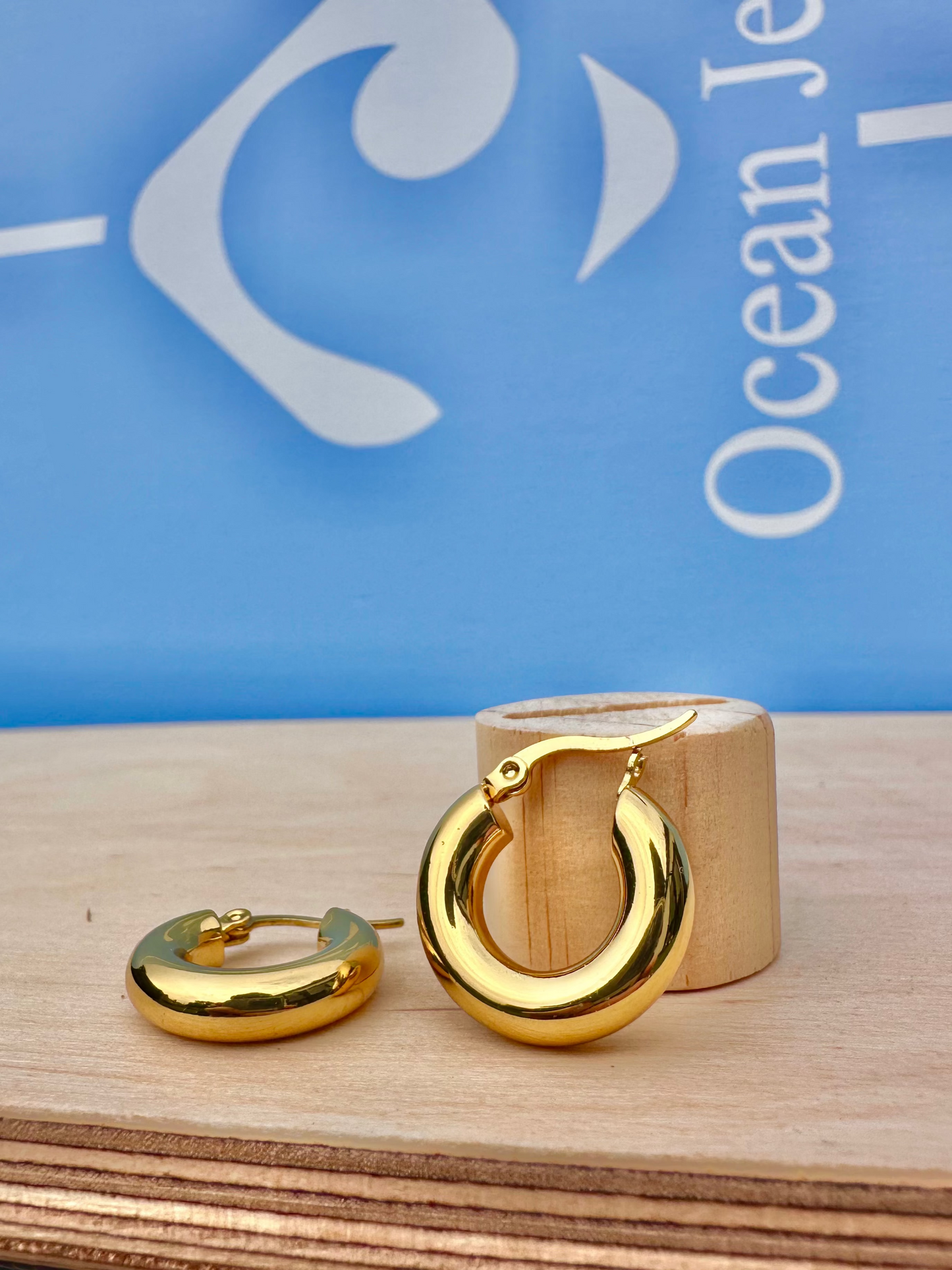 Gold Sun Hoop Earrings