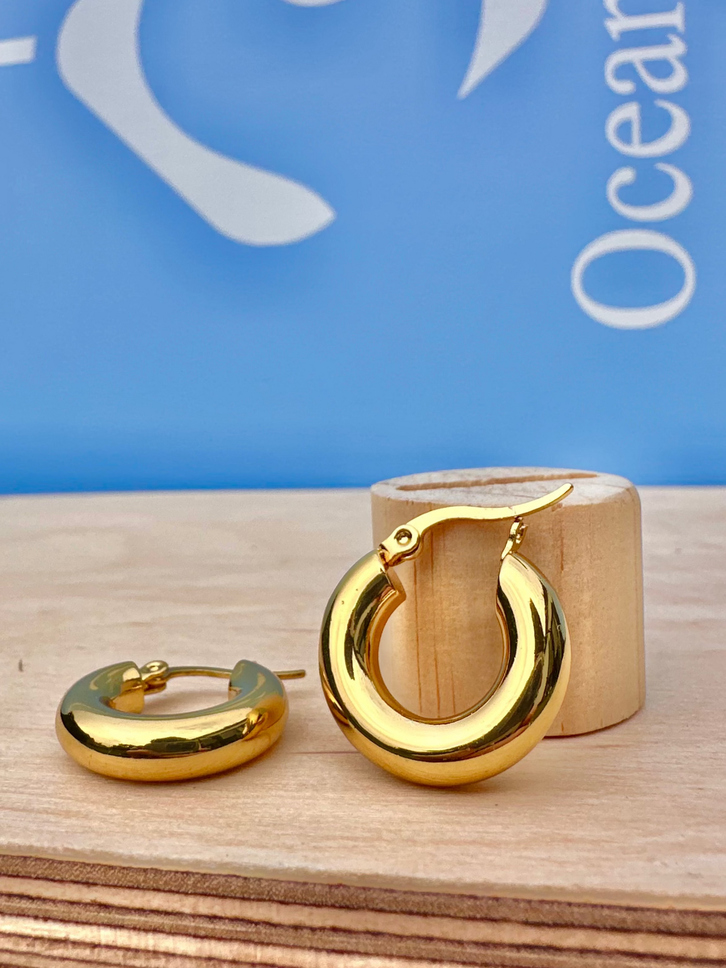 Gold Sun Hoop Earrings
