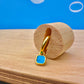 Mini Turquoise Stone Earrings Gold