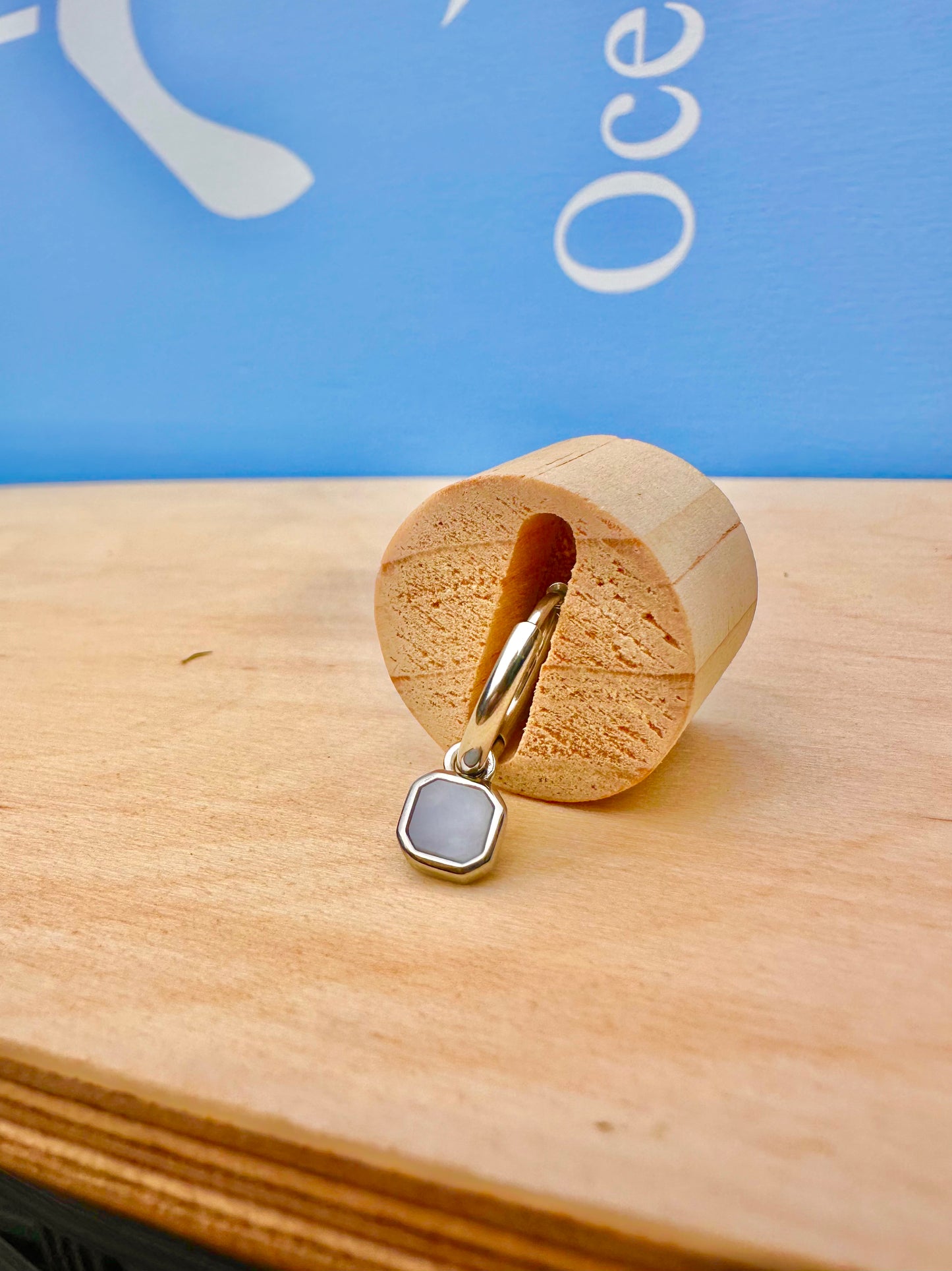 Mini Opal Stone Earrings Silver