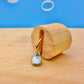 Mini Pearl Shell Stone Earrings Silver