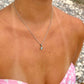 Mini Pearl Shell Stone Necklace Silver
