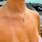 Mini Turquoise Stone Necklace Silver