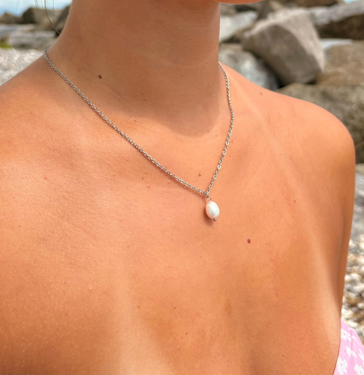 Amalfi Freshwater Pearl Pendant Silver
