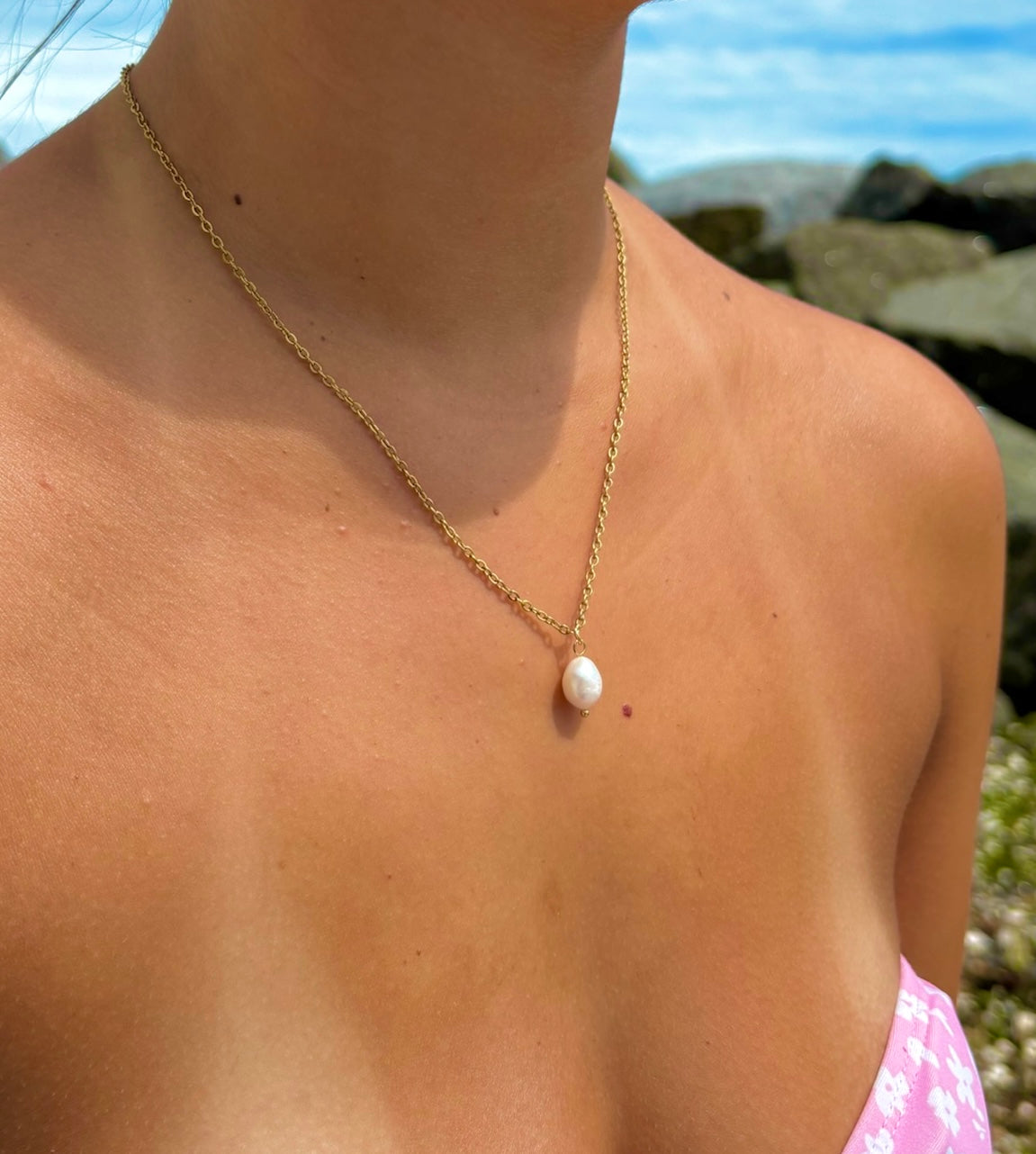 Amalfi Freshwater Pearl Pendant Gold