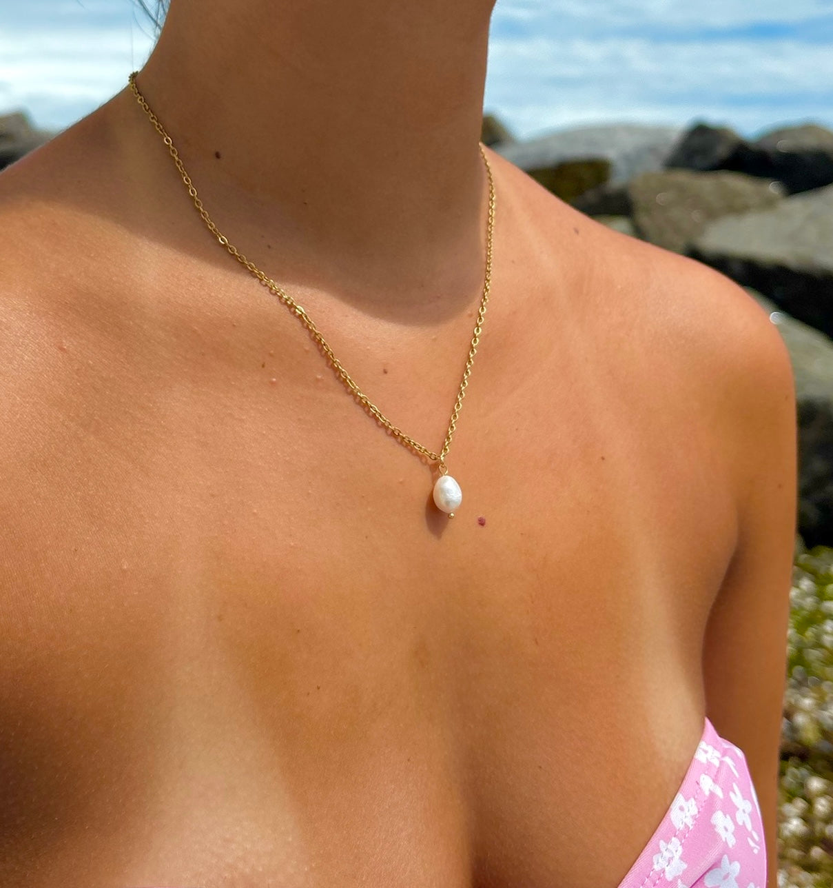 Amalfi Freshwater Pearl Pendant Gold