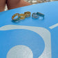Crushed Stone Wave Ring Silver