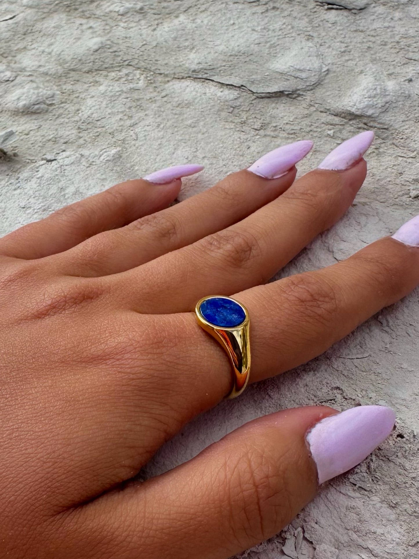 Lapis Lazuli Stone Ring Gold