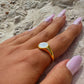 Pearl Shell Stone Ring Gold