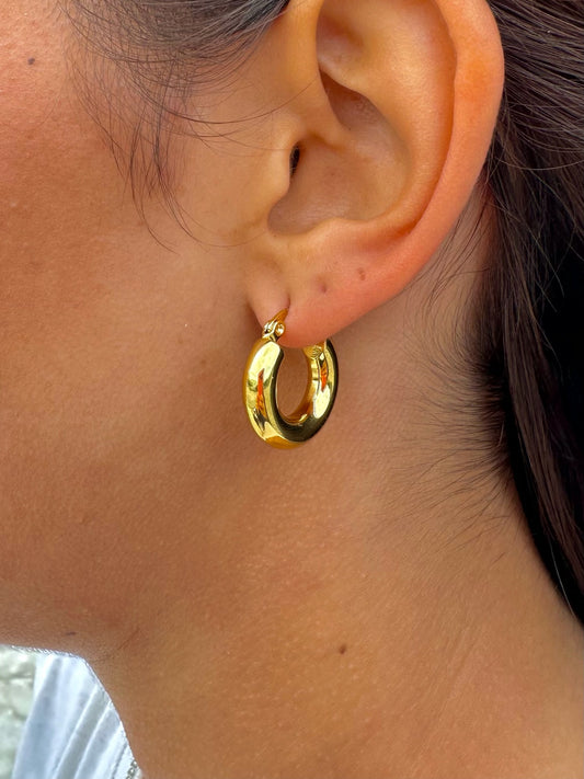 Gold Sun Hoop Earrings