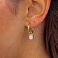 Mini Opal Stone Earrings Gold