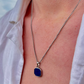 Lapis Lazuli Stone Necklace Silver
