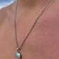 Pearl Shell Stone Necklace Silver