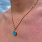 Turquoise Stone Pendant Gold