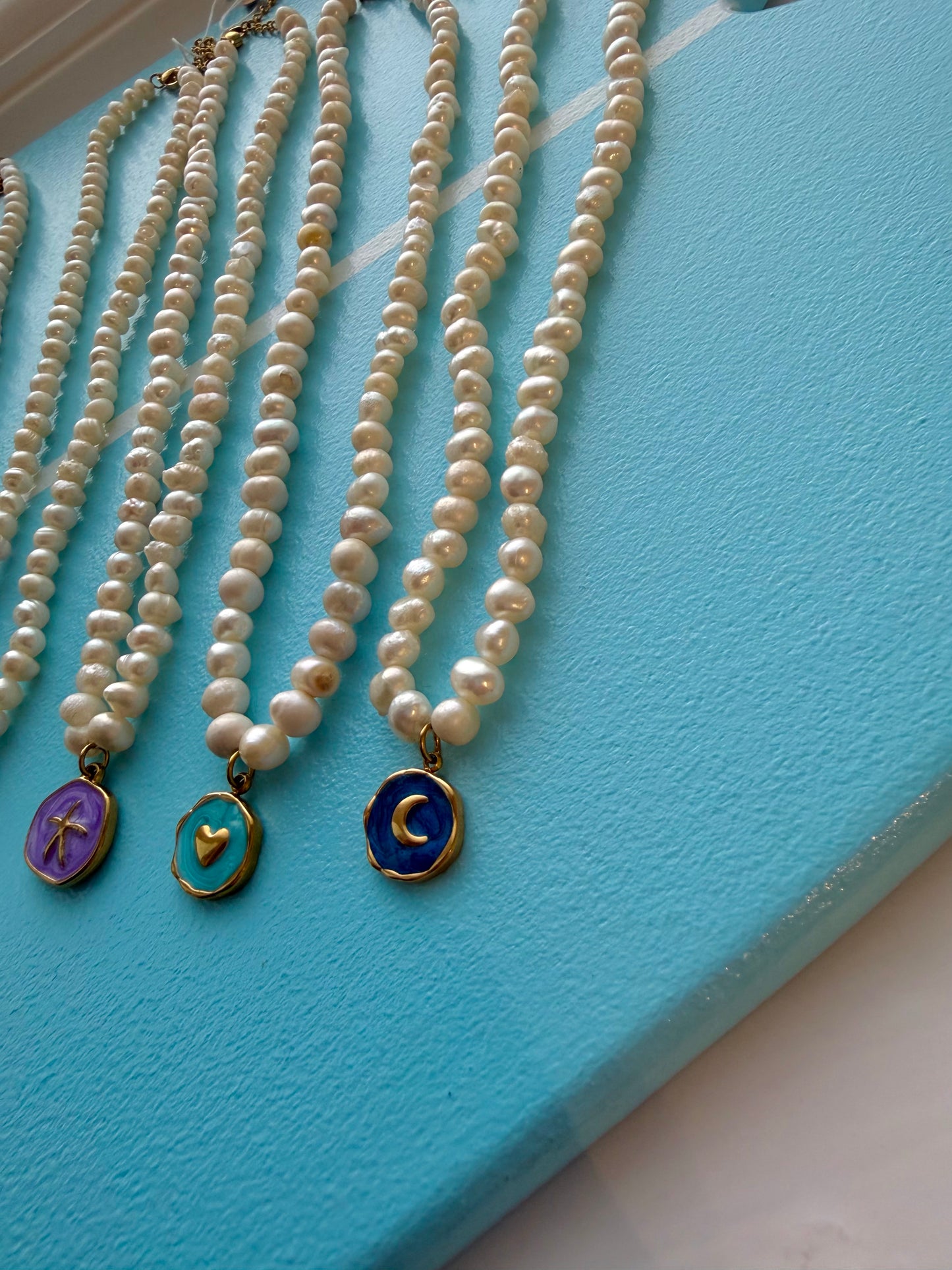 Blue Starfish Pearl Necklace Gold (NEW)