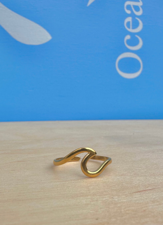 Gold Wave Ring Adjustable