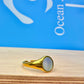 Pearl Shell Stone Ring Gold