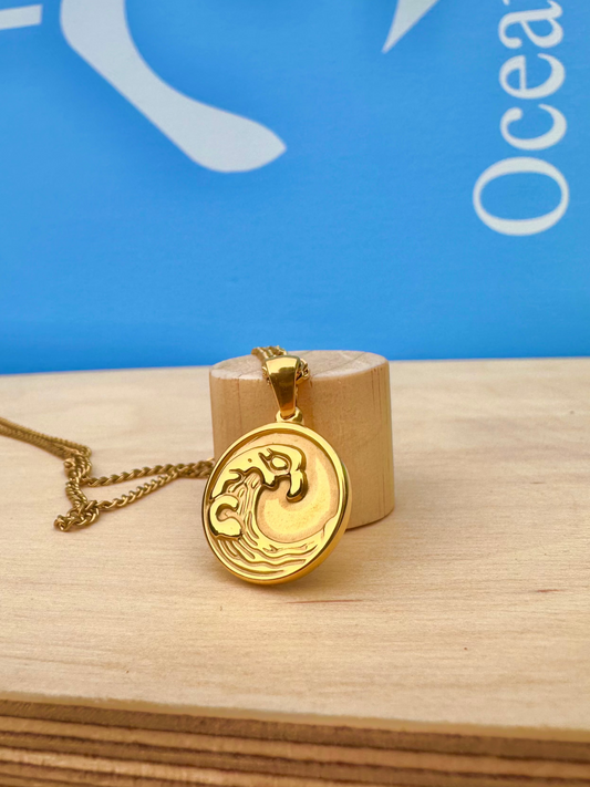 Gold Wave Pendant