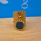 Black Onyx Stone Necklace Gold