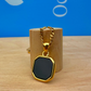 Black Onyx Stone Necklace Gold