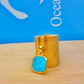 Turquoise Stone Pendant Gold