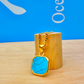 Turquoise Stone Pendant Gold