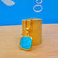 Turquoise Stone Pendant Gold