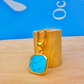 Turquoise Stone Pendant Gold