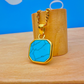 Turquoise Stone Pendant Gold