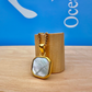 Pearl Shell Stone Necklace Gold