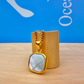 Pearl Shell Stone Necklace Gold
