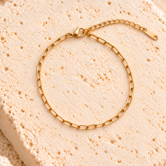 Gold Paperclip Bracelet 2mm