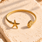 Gold Starfish Shell Bangle Bracelet