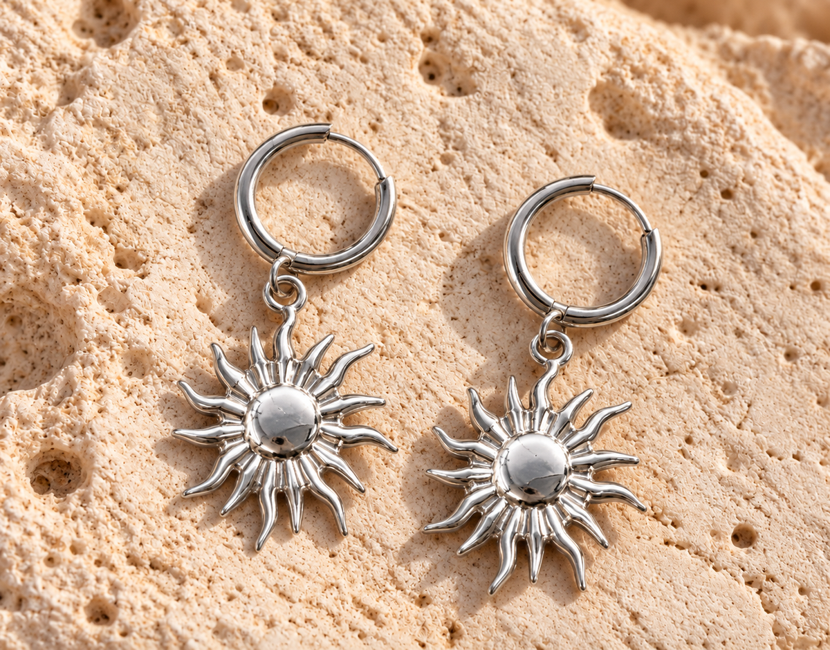 Sunshine Dangle Earrings Silver