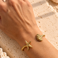 Gold Starfish Shell Bangle Bracelet