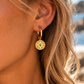Coloured Star Gold Hoop Earrings Light Green