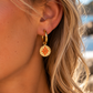 Coloured Star Gold Hoop Earrings Light Green
