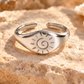 Engraved Silver Sun Ring