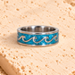 Crushed Pearl Shell Wave Ring Silver
