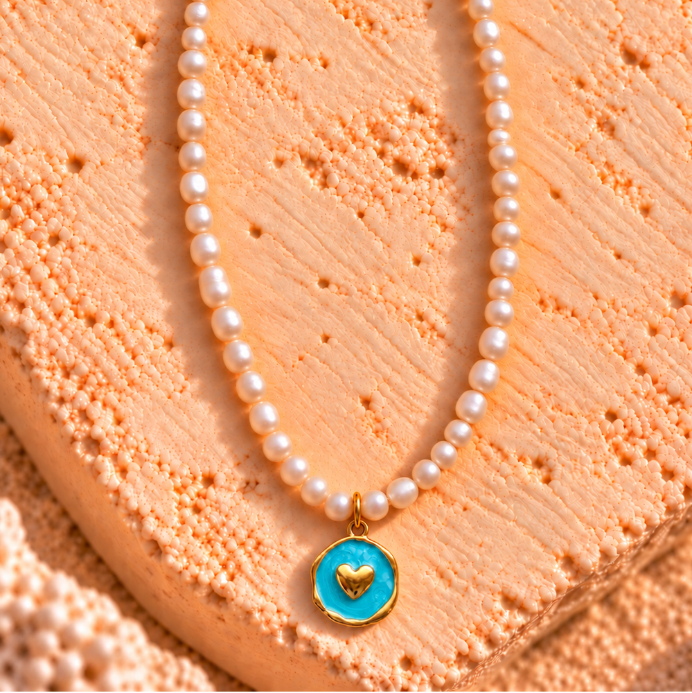 Blue Starfish Pearl Necklace Gold (NEW)