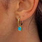 Mini Turquoise Stone Earrings Gold