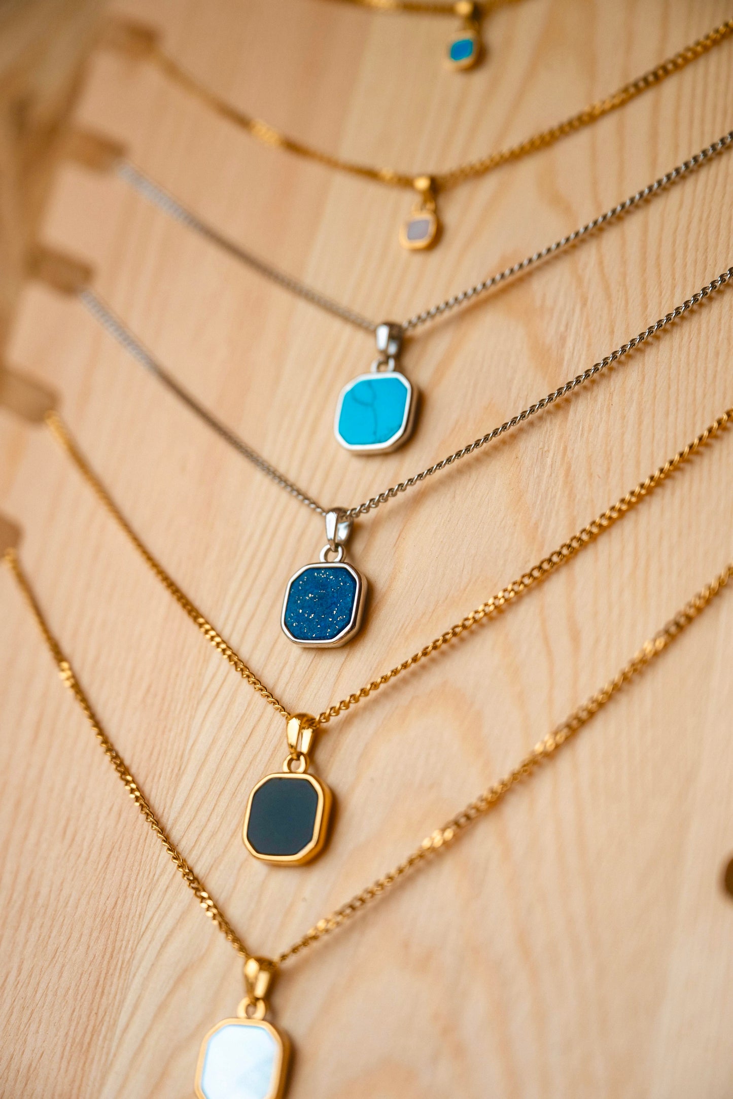 Turquoise Stone Necklace Silver